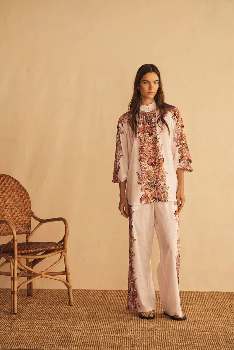 AUR OCEA - BELLE FIORE TRELLIS SCALLOP BILLOW SLEEVE BLOUSE - Image 3