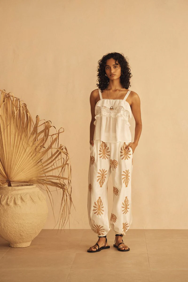 AUR OCEA - DALLA PALMA EMBROIDERED HAREM PANT - Image 4