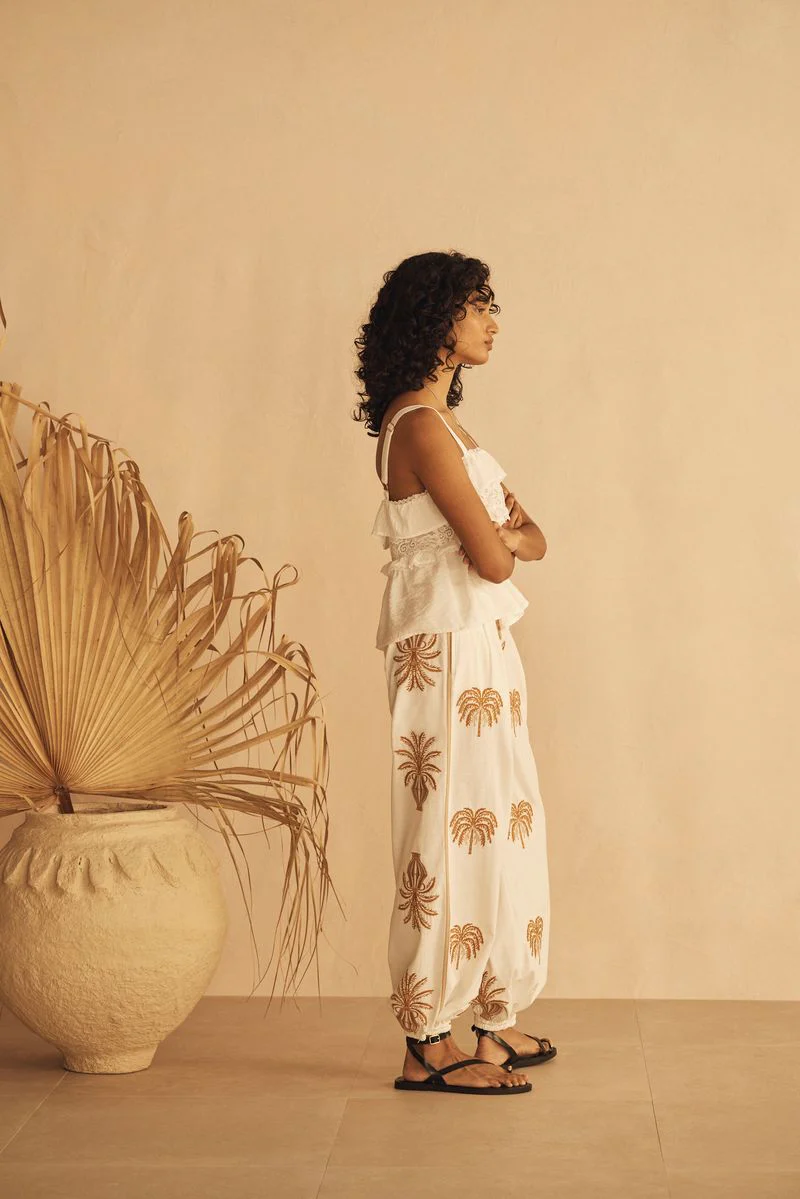 AUR OCEA - DALLA PALMA EMBROIDERED HAREM PANT - Image 6