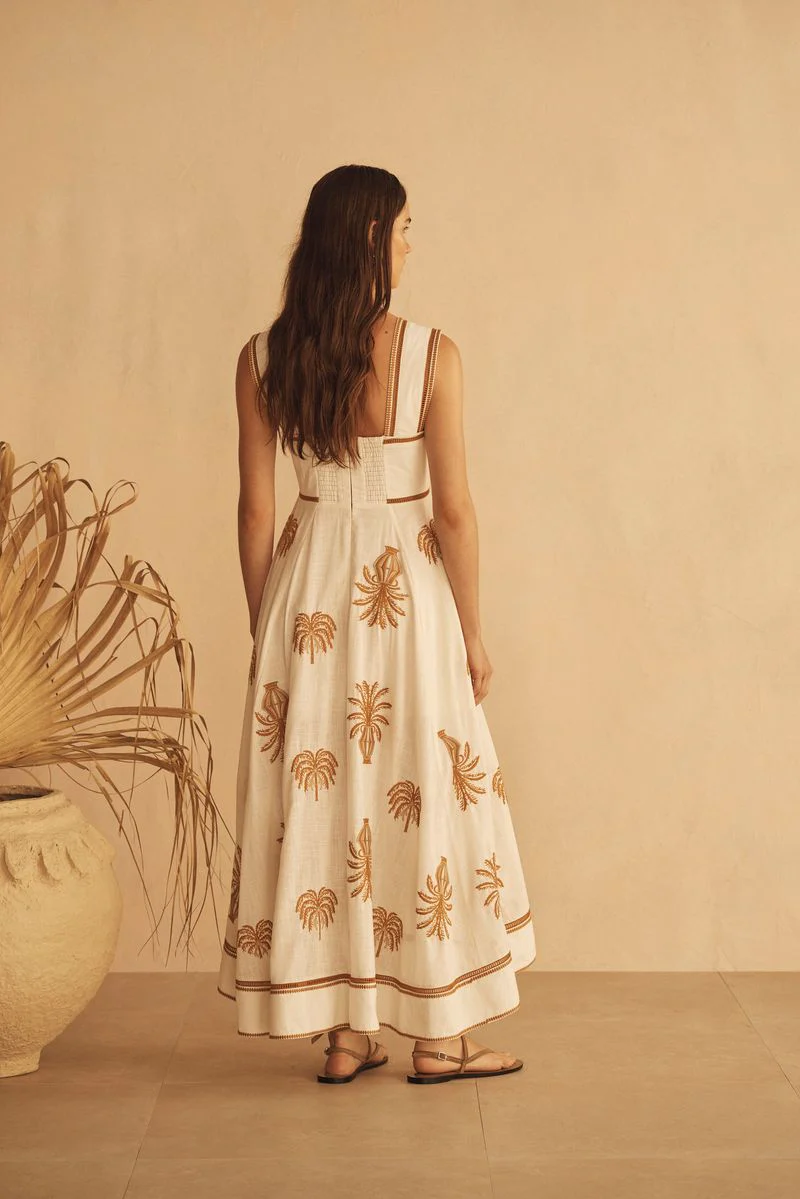 AUR OCEA - DALLA PALMA EMBROIDERED EMPIRE MAXI DRESS - Image 6