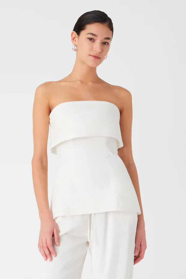 MISHA - AMAR STRAPLESS TOP (IVORY) - Image 5