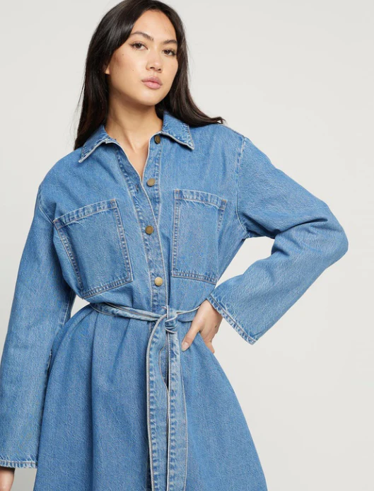 NOBODY DENIM - Day Shirt Dress (Deep Sea) - Image 4