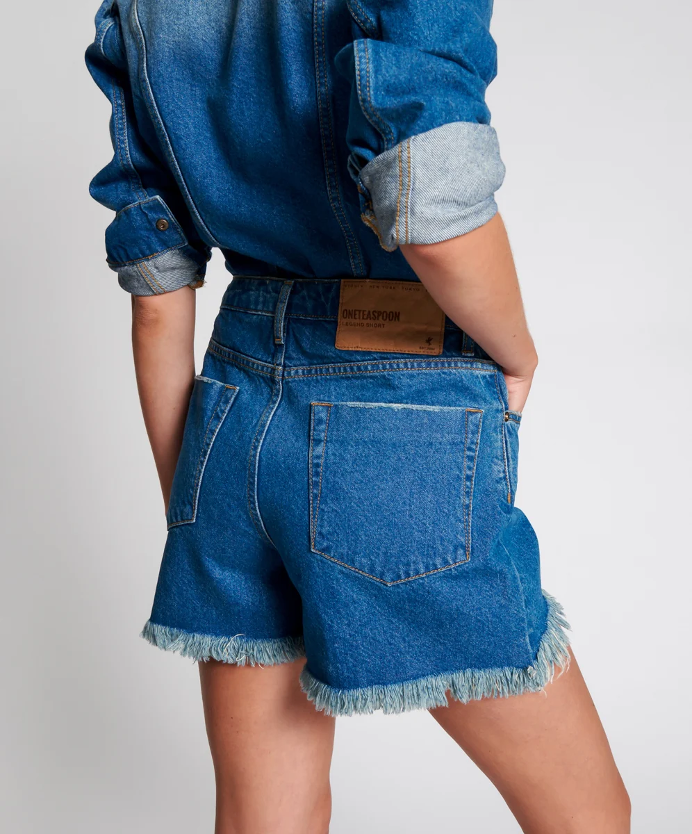 ONE TEASPOON - Legend Mom Fit Shorts (Riviera) - Image 5