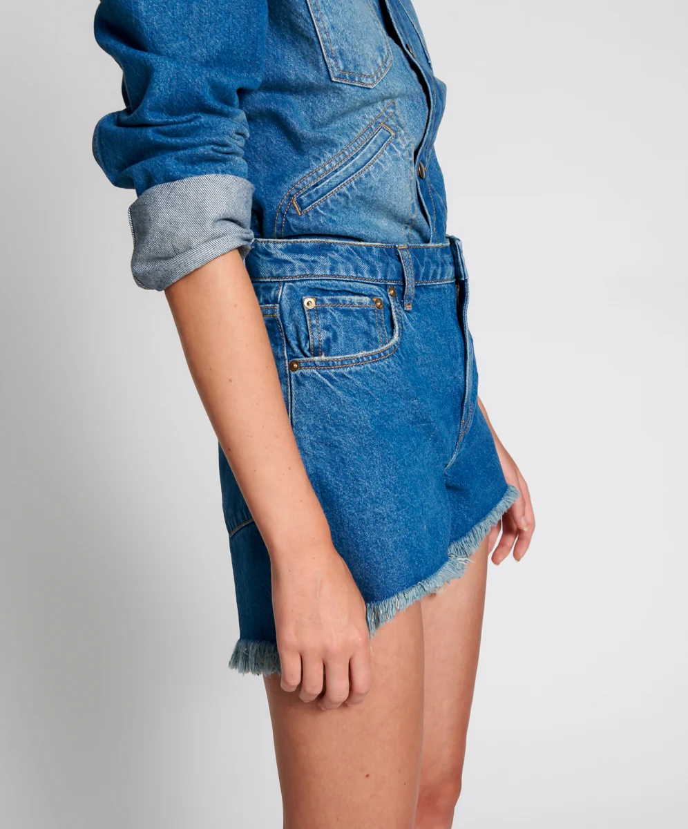 ONE TEASPOON - Legend Mom Fit Shorts (Riviera) - Image 6