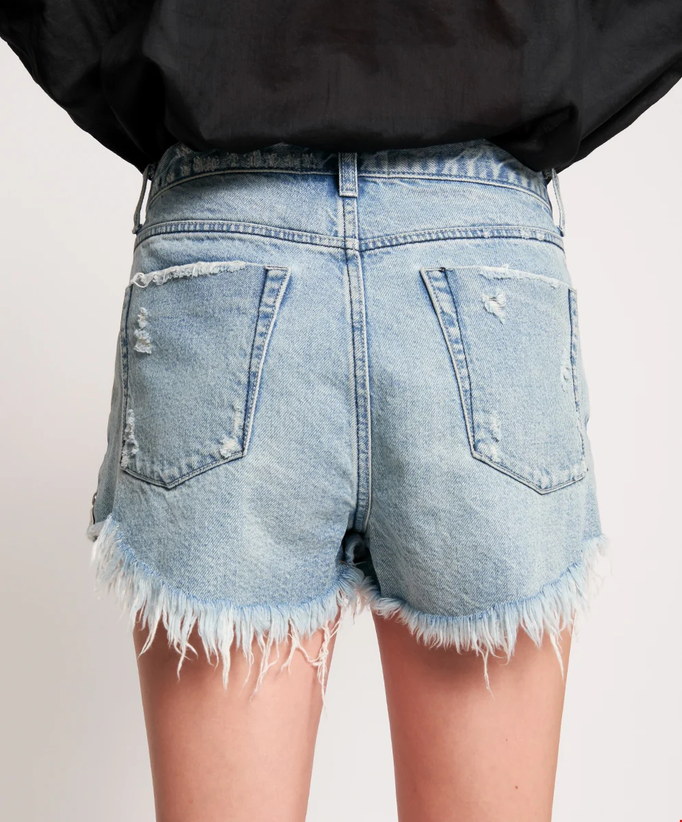 ONE TEASPOON - SALTY DOG OUTLAWS MID LENGTH DENIM SHORT - Image 3