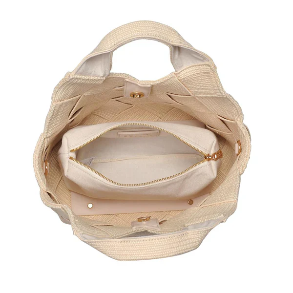 SOL AND SOLENE - RESILIENCE WOVEN STRAW TOTE (CREAM STRAW) - Image 7