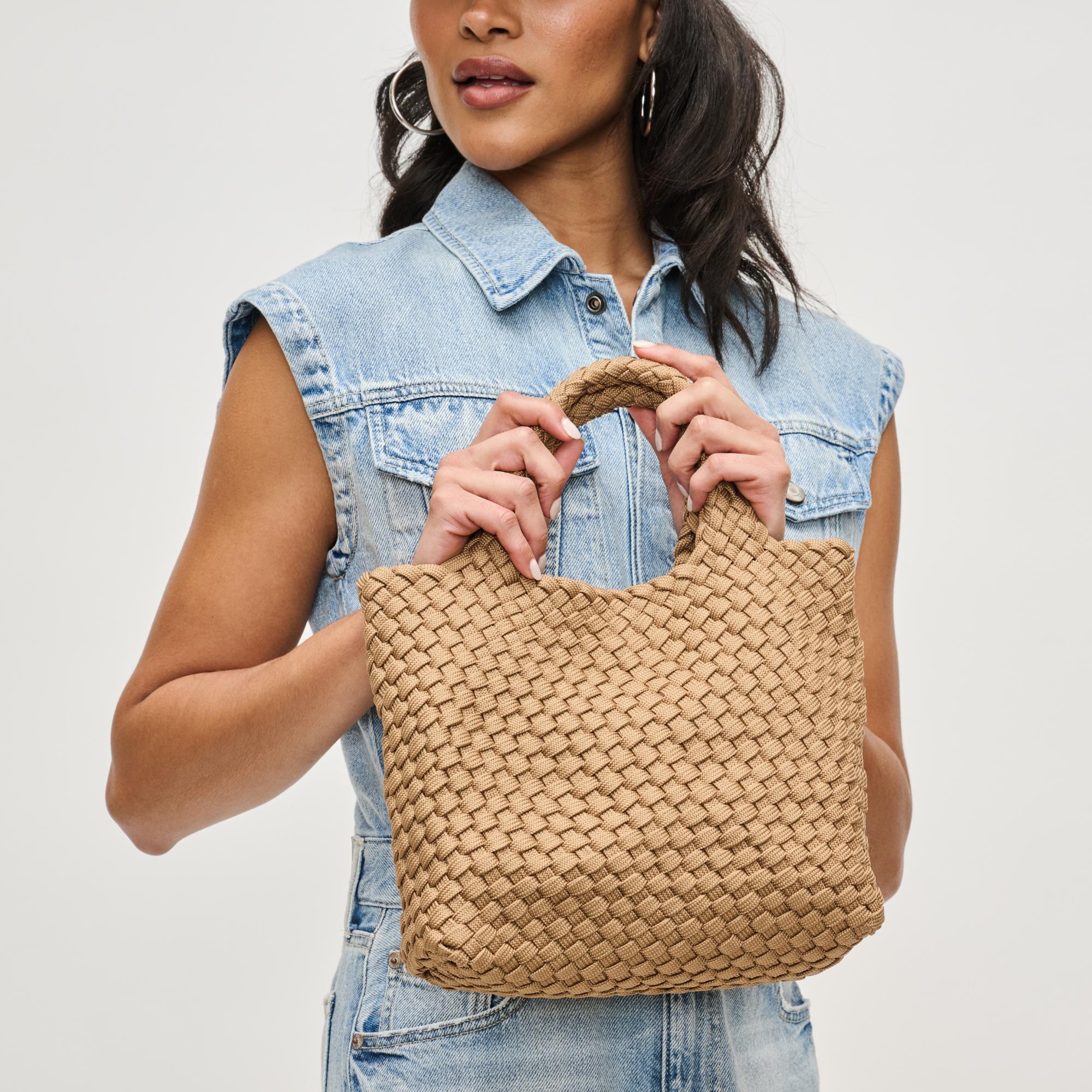 SOL AND SOLENE - SKY'S THE LIMIT SMALL LACED UP ECO EDITION CROSSBODY (NUDE) - Image 4