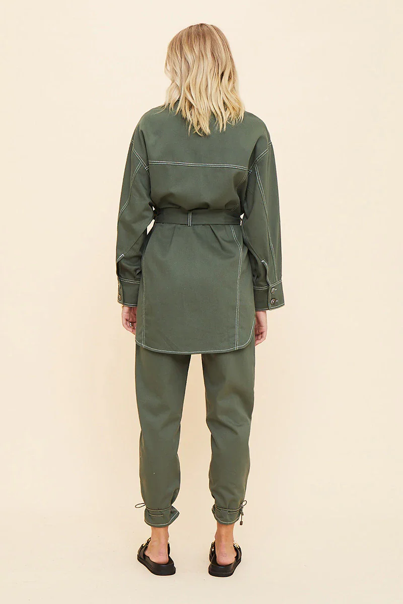 SUBOO - Abbie Long Sleeve Panelled Jacket (Olive) - Image 4