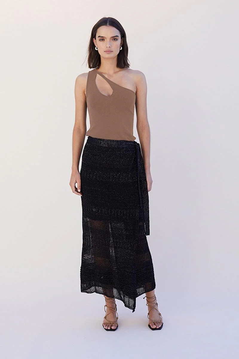 SUBOO - Dylan One Shoulder Top (Tan) - Image 4