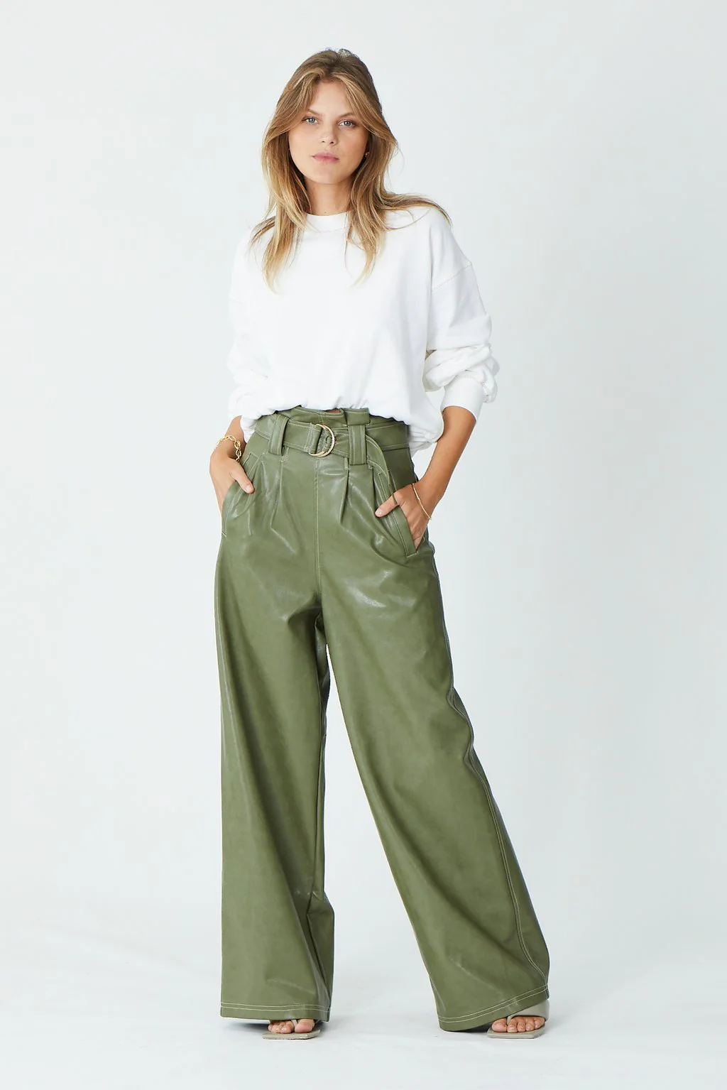 SUBOO - Nicole Vegan Leather Pant (Olive) - Image 3