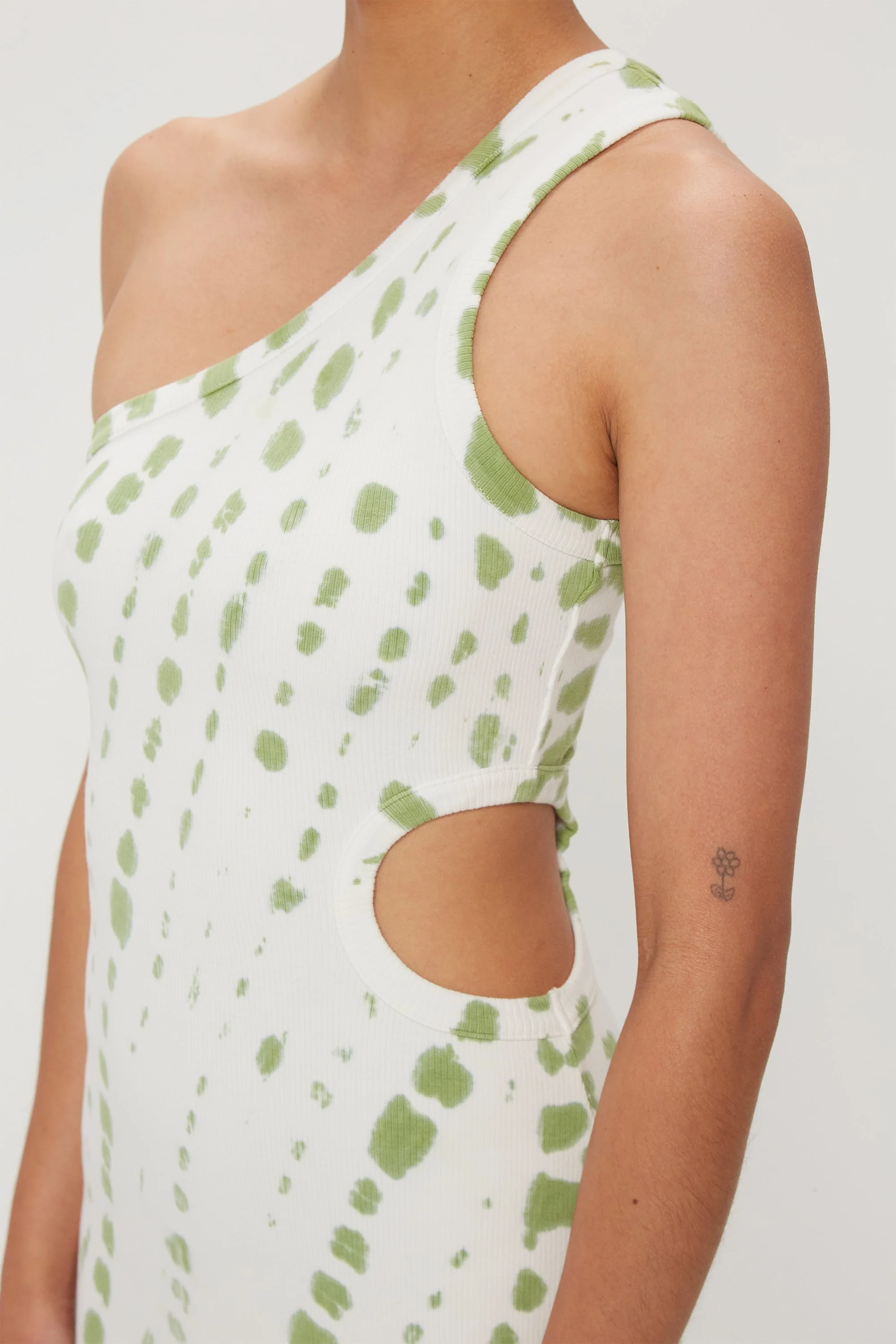 THIRD FORM - Ring Out One Shoulder Maxi (Olive Hand Tie Dye) - Image 6